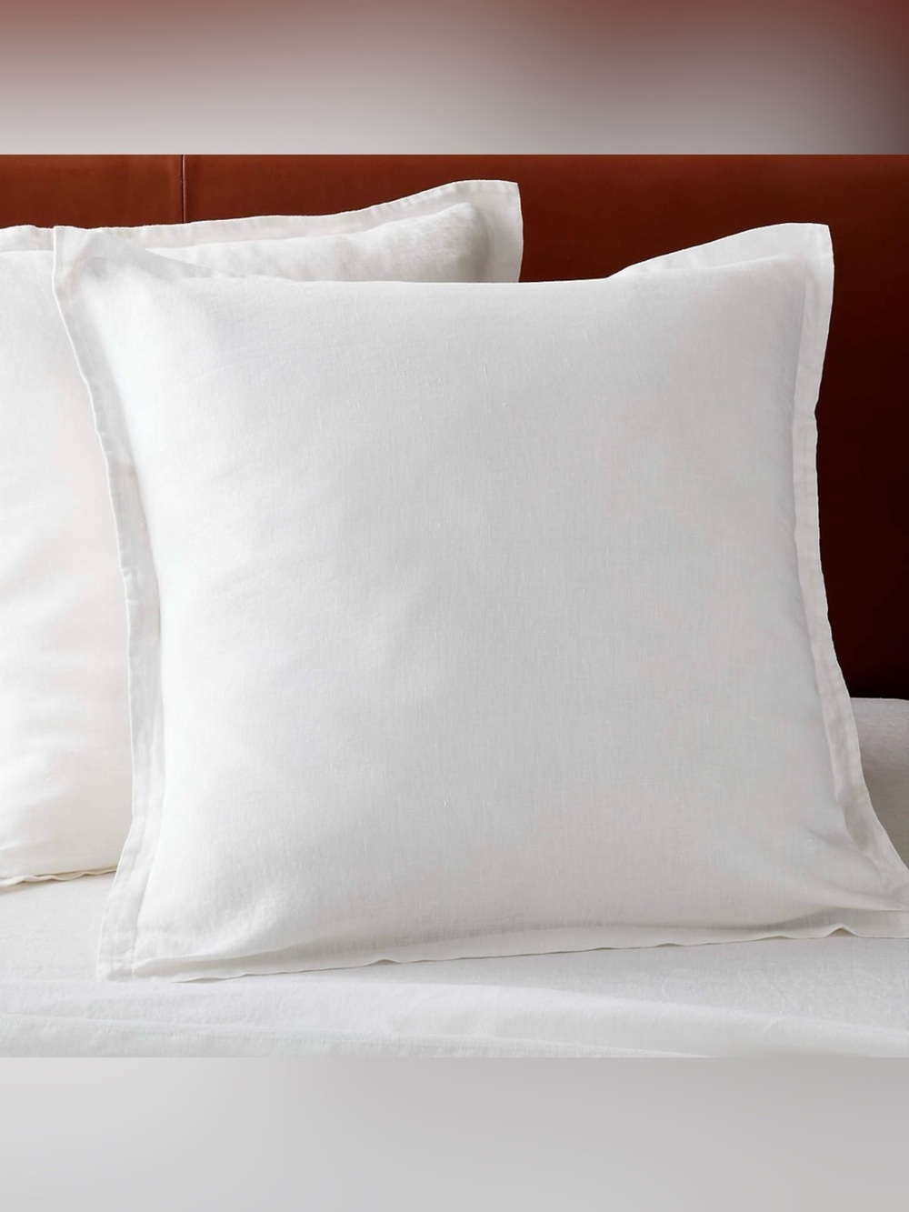 CB2 Linen White Euro Sham 26”x26” Made In Portugal